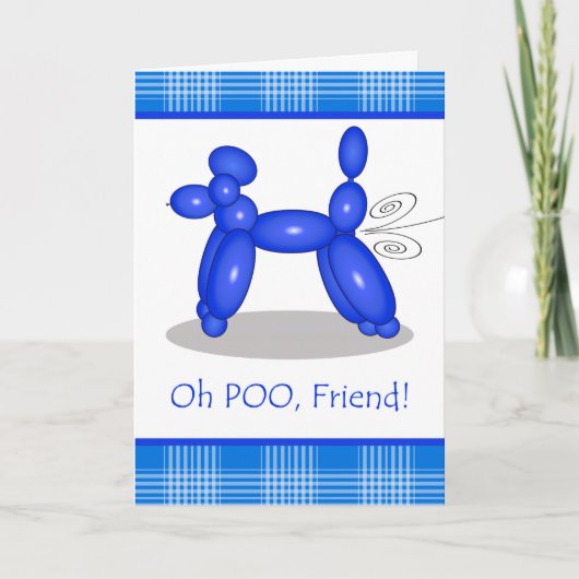 ベルおもしろいト誕生日for Friend, Poodle Fart カード (正面)