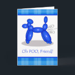 ベルおもしろいト誕生日for Friend, Poodle Fart カード<br><div class="desc">友達おもしろいの誕生日、プードル・ファルト。青いプードルバルーンは空気を放出し、LOL.明るい白い背景に青と白の格子模様がコンテンポラリー見せモダンる。直鹿/OpenClipArt感謝していに対する犬のバルーン。</div>