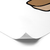 ベルおもしろいファーム動物と漫画の茶色の牛 ポスター (角)