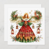 ベルとキャンディーケーンとおもちゃのクリスマスの天使 シーズンカード (正面/裏面)