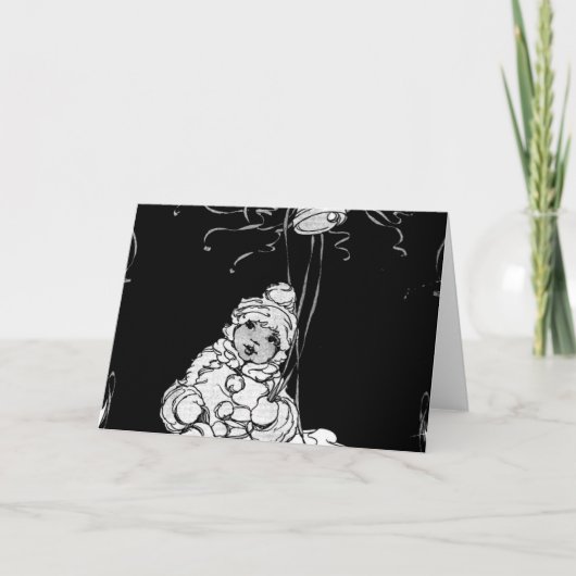 ベルとストリームを飾ったアフリカ系アメリカ人の赤ちゃん カード (正面)