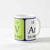 ベルの周期表の名前のマグ コーヒーマグカップ (正面右)