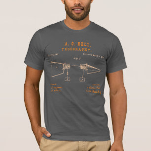 ベルの電話発明アスファルト Tシャツ