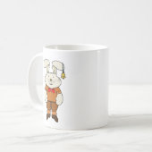 ベルを耳に当てたバニー コーヒーマグカップ (正面左)