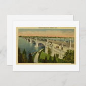 ベルアイルデトロイト、ミシガンヴィンテージへの橋 ポストカード (正面/裏面)