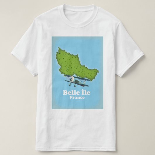 ベルイルフランスの地図 Tシャツ (デザイン正面)