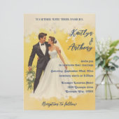 ベルエポックスタイルのヴィンテージ結婚式招待状 (スタンド正面)