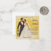 ベルエポックスタイルのヴィンテージ結婚式招待状 ノートカード (正面/裏面インサイチュ)
