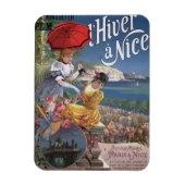 ベルエポックニース冬の旅行ポスター マグネット (縦)