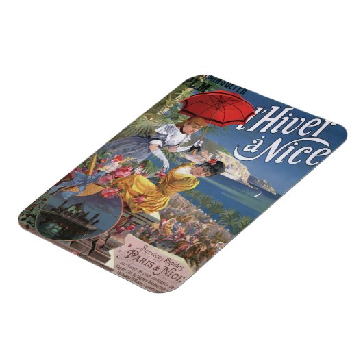 ベルエポックニース冬の旅行ポスター マグネット (左側)