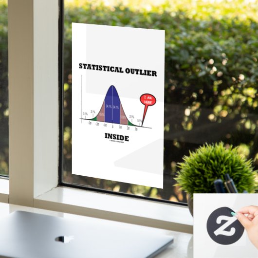 ベルカーブユーモア内の統計的アウトリエ ウィンドウサイン (オフィス)