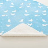 ベルガホエールパターン海ブルー シェルパブランケット (3/4)