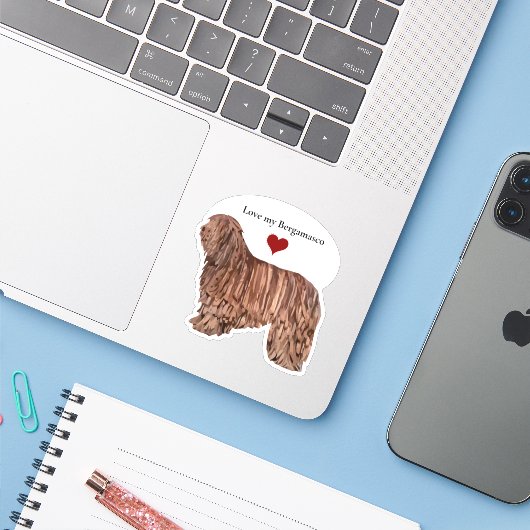 ベルガマスコの犬種が大好き シール (ノートパソコンとiPhone)