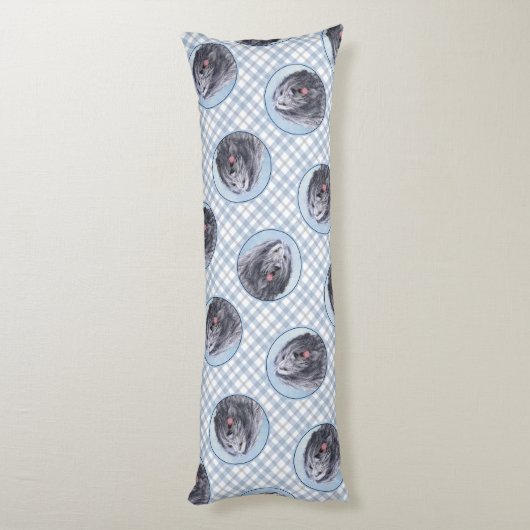 ベルガマスコシェプドッグ絵を描シェパードのかわいいドッグアート ボディピロー (裏面 (縦))