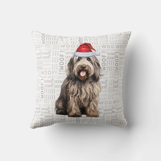 ベルガマスコドッグウォーターカラークリスマス クッション (裏面)