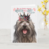 ベルガマスコドッグクイーンフォーデイおもしろい誕生日 カード (黄色い花)