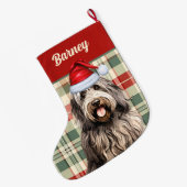 ベルガマスコホリデープライドと犬の名前 ラージクリスマスストッキング (裏面 (吊り時))