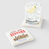 ベルガモの上の古い都市（シッタアルタ）。イタリア。 ストーンコースター (横)