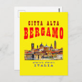 ベルガモの旧市街(Citta Alta)。イタリア。 ポストカード (正面/裏面)