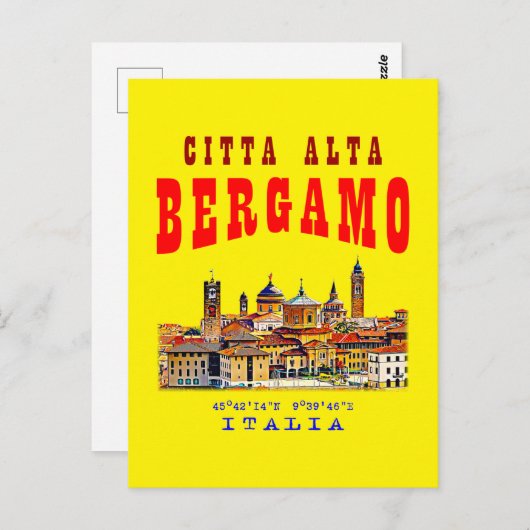 ベルガモの旧市街(Citta Alta)。イタリア。 ポストカード (正面/裏面)