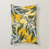 ベルガモットの黄色い果実の絶妙な模様 アクセントクッション (正面(垂直))