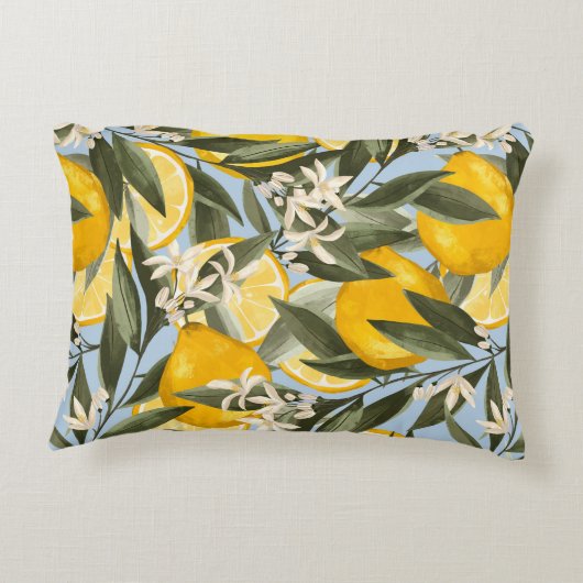 ベルガモットの黄色い果実の絶妙な模様 アクセントクッション (裏面)