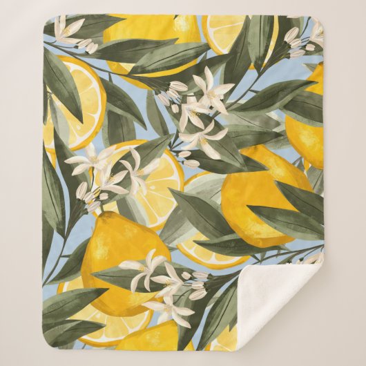 ベルガモットの黄色い果実の絶妙な模様 シェルパブランケット (正面)
