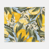 ベルガモットの黄色い果実の絶妙な模様 フリースブランケット (正面(横))