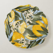 ベルガモットの黄色い果実の絶妙な模様 ラウンドクッション (裏面)