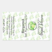 ベルガモット石鹸 |手作り職人 |自家製ラベル 長方形シール (正面)