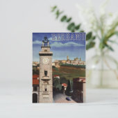 ベルガモ・ヴィンテージ旅行ポスター復元 ポストカード (スタンド正面)