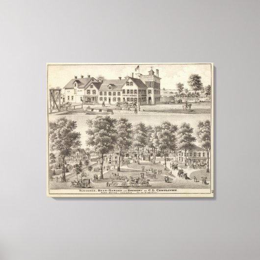 ベルガルデンとCLセントリーヴル醸造所 キャンバスプリント (正面)