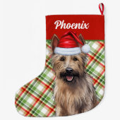 ベルガーピカードホリデイプライドと犬の名前 ラージクリスマスストッキング (裏面)