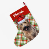 ベルガーピカードホリデイプライドと犬の名前 ラージクリスマスストッキング (裏面 (吊り時))