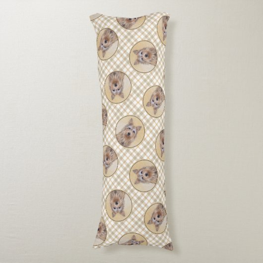 ベルガーピカード羊飼いダーク絵を描ファウンのドッグアート ボディピロー (正面縦)