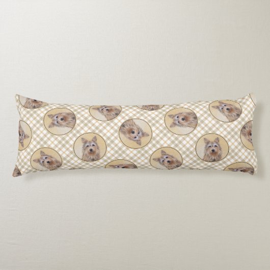 ベルガーピカード羊飼いダーク絵を描ファウンのドッグアート ボディピロー (正面)