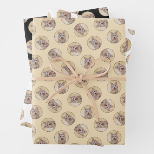 ベルガーピカード羊飼いダーク絵を描ファウンのドッグアート ラッピングペーパーシート (インサイチュ)