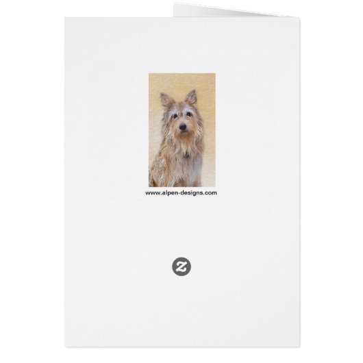 ベルガー絵画ピカードの可愛いオリジナルドッグアート (裏面)