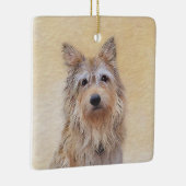 ベルガー絵画ピカードの可愛いオリジナルドッグアート セラミックオーナメント (右)