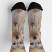 ベルガー絵画ピカードの可愛いオリジナルドッグアート ソックス (上部)