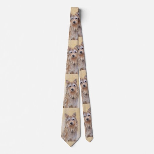 ベルガー絵画ピカードの可愛いオリジナルドッグアート ネクタイ (正面)
