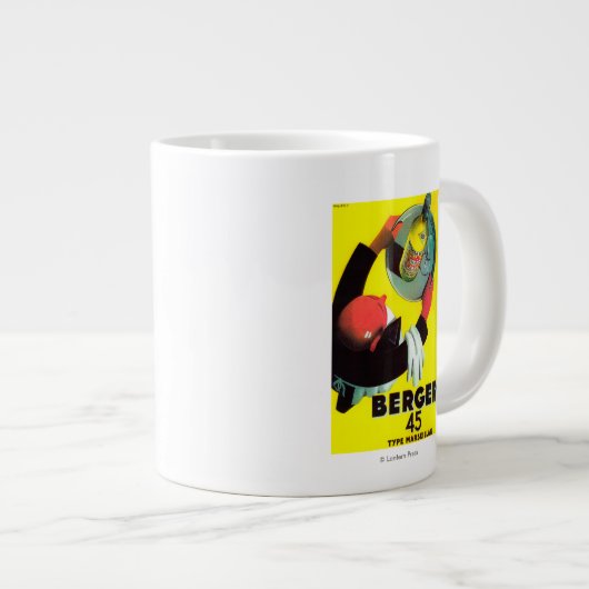 ベルガー45ヴィンテージポスターヨーロッパ ジャンボコーヒーマグカップ (正面右)