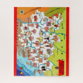 ベルギカラフルー図解入りの、写真付きのムの地図 ジグソーパズル (縦)