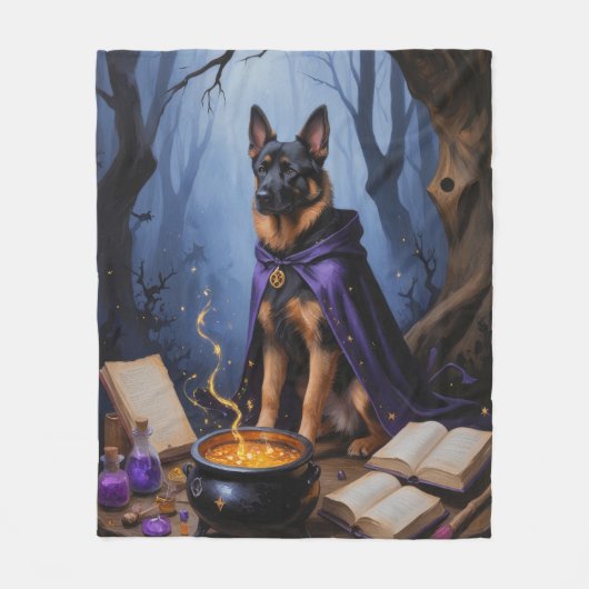 ベルギーお洒落マリノワドッグ絵を描ハロウィン フリースブランケット (正面)