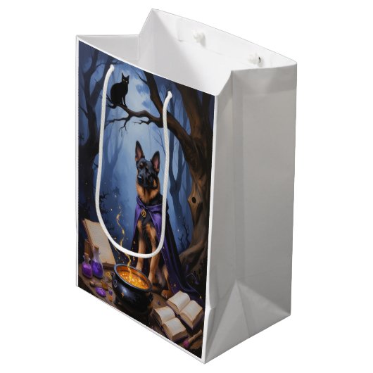 ベルギーお洒落マリノワドッグ絵を描ハロウィン ミディアムペーパーバッグ (正面アングル)