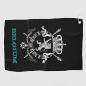 ベルギーとベルギーの紋章/旗 ゴルフタオル (横)