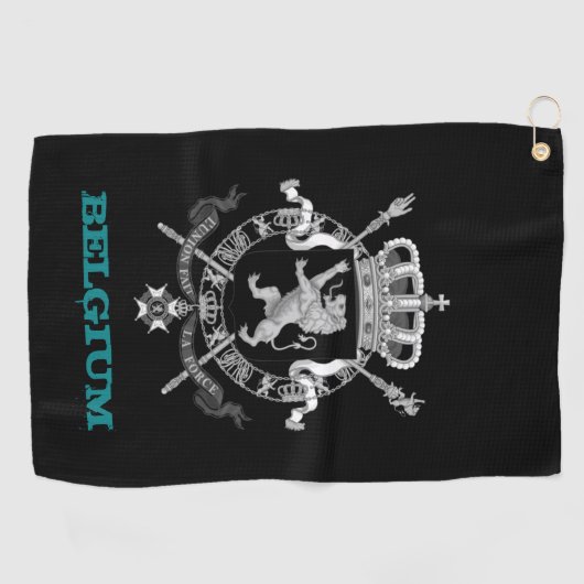 ベルギーとベルギーの紋章/旗 ゴルフタオル (横)