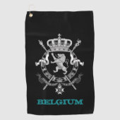 ベルギーとベルギーの紋章/旗 ゴルフタオル (正面)