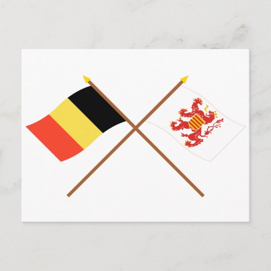 ベルギーとリンブルフの国旗が交差している ポストカード (正面)