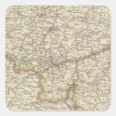 ベルギーとルクセンブルクの地図 スクエアシール (正面)